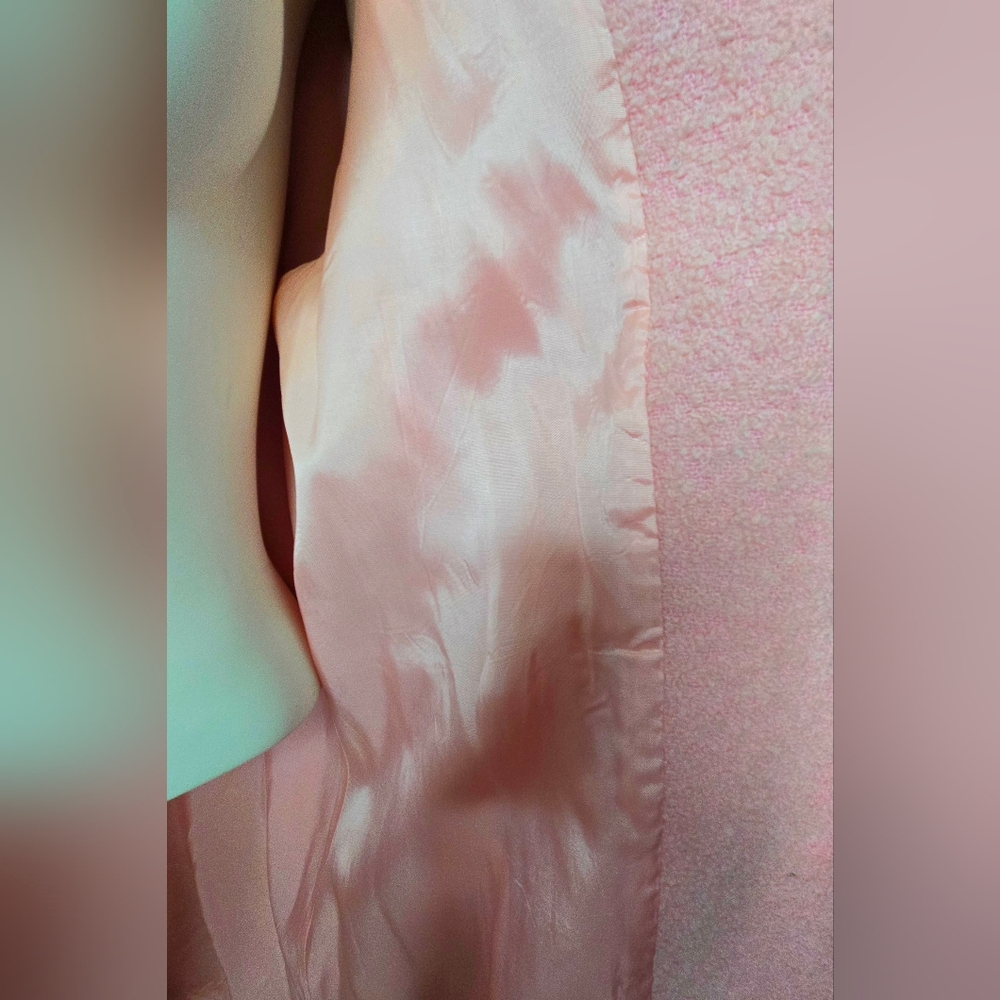 Arden B. LUXE Pink Wool Blend Bouclé Long Coat w/ Removable Faux Fur Collar L - Picture 8 of 12